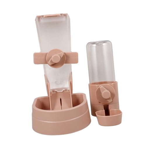 GREENADSCAPE 1 Set Automatischer Futter Und Wasserspender Für Katzen Hunde Welpen Und Kätzchen Hängendes Design Pink Ideal Als Trinkbrunnen Und Futterstation Für Haustiere von GREENADSCAPE