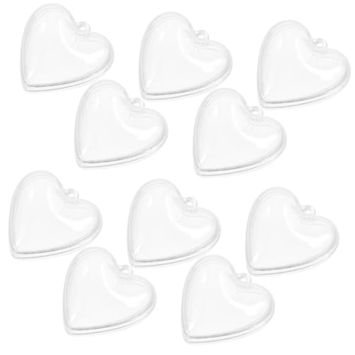 GREENADSCAPE 10pcs Aquarium Floating Ball Heart Form Füllbare Kugel Ornamente Klarer Fischtankkugel Ornamente von GREENADSCAPE