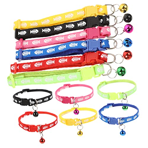 GREENADSCAPE 12St Haustierhalsband Glocke für Katzenhalsbänder verstellbares Hundehalsband Fischhalsband Kragen hundezubehör Dog Accessories dekoratives Katzenhalsband schönes Welpenhalsband pp von GREENADSCAPE