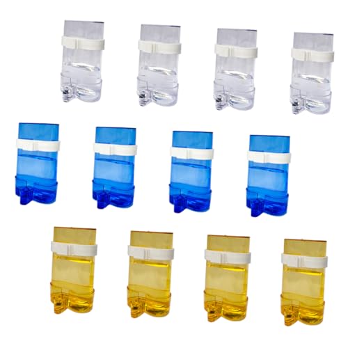 GREENADSCAPE 12st Futterstelle Für Papageien Wasserflasche Für Hamster Vogelhäuschen Für Käfig Lebensmittelspender Automatische Tränke Wassernapf Für Papageienkäfig Wasserflaschen Blue Plastik von GREENADSCAPE