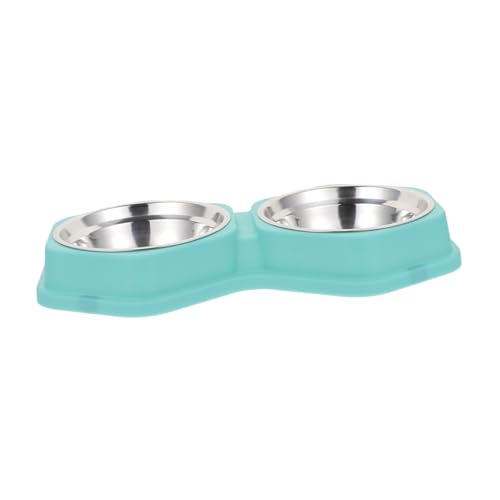 GREENADSCAPE 1Stk Fressnapf katzennäpfe pet Supplies Haustiergesundheit näpfe Katzen Puppy doppelter Katzenfutterautomat Futternapf für Hunde Hund frisst Futterautomat Hundefutter Plastik Green von GREENADSCAPE