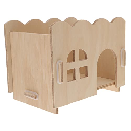 GREENADSCAPE 1Stk Hamster-Ausweich Sand für Hamster Hamsterstreu Wurf Chinchilla-Sand Hundezaun igelunterschlupf pet Supplies Spielhaus Schlafnest für Haustiere Hölzern Weiß von GREENADSCAPE