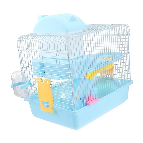 GREENADSCAPE 1Stk Hamsterkäfig Hamster käfig Hamster cage Chinchilla-Käfig Tragbares Kleintierhaus Laufrad für Hamster Hamsterhaus kleines Tierspielhaus Chinchillakäfig Haustierkäfig Blue von GREENADSCAPE