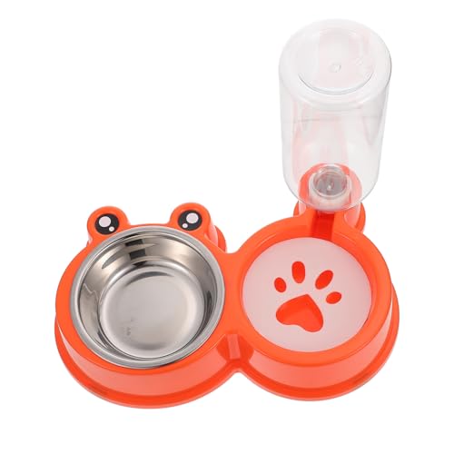 GREENADSCAPE 1Stk Haustiernapf Dog Bowl Hunde schüssel katzenfutterautomat automatisch praktischer Katzennapf meerschweinchen wassernapf Katzennäpfe Wasserspender Katze Fressnapf Plastik Orange von GREENADSCAPE