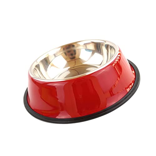 GREENADSCAPE 18cm Rot Edelstahl Pet Feeder Hund Futter Und Wasser Schüssel Pet Schüssel Pet Feeder Doppel Schüssel Design Nicht- von GREENADSCAPE