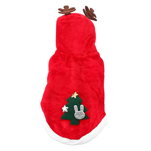 GREENADSCAPE 1Stk Hundeweihnachtskleidung Welpen Weihnachten Elch Kostü Welpenpullover Weihnachts hundepullover Dog Christmas Costume Haustierkleidung Cosplay-Kleidung für Hunde Flanell rot von GREENADSCAPE