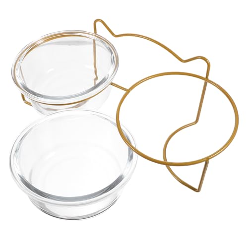 GREENADSCAPE 1Stk Katzennapf aus Glas tilty Bowl pet Supplies Lebensmittel Container futternäpfe pet Bowl Dog Bowl Haustier Katzennäpfe Futternapf für Katzen Erhöhter Futternapf Hundenapf Eisen von GREENADSCAPE