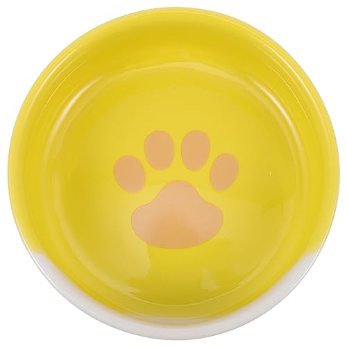 GREENADSCAPE 1Stk Trinkschale Katzenfütterung Fressnapf für Haustiere Haustiergerichte pet Water Bowl pet Supplies pet Bowl katzenfutter Wasserschale für Katzen Keramiknapf für Haustiere Yellow von GREENADSCAPE