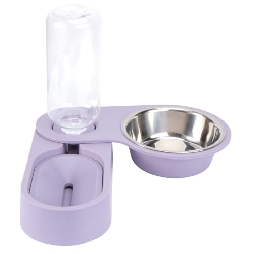 GREENADSCAPE 1stk Eckklappschüssel Haustier Hund Wasserspender Automatisches Trinken Automatischer Hundefutterautomat Futterspender Faltbare Wasserflasche Katzennäpfe Violett Rostfreier Stahl von GREENADSCAPE