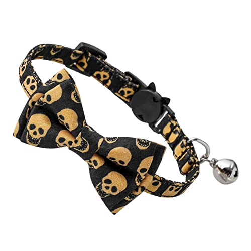 GREENADSCAPE 1stk Halloween-Kragen Hundehalsbänder Für Mittelgroße Hunde Halloween- Für Hunde Fliege Für Haustiere Hexenhalsband Hundehalsband Mit Fliege Baumwolle Polyester Yellow von GREENADSCAPE