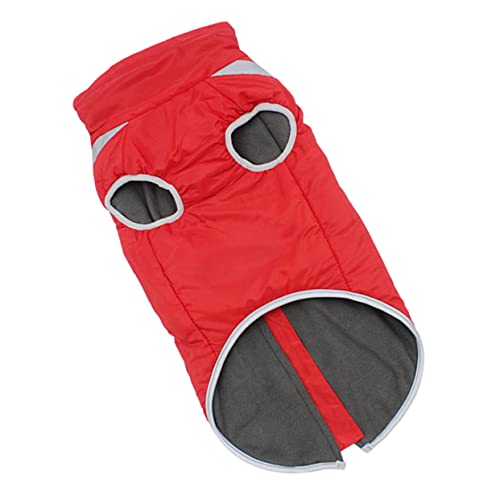 GREENADSCAPE 1stk Hunde Outdoorjacke Hundebekleidung Winddichte Hundekleidung Haustier-Schutz-Badeanzug Outdoormantel Für Hunde wasserdichte Hundemäntel Warmer Hundemantel Polarfleece Rot von GREENADSCAPE