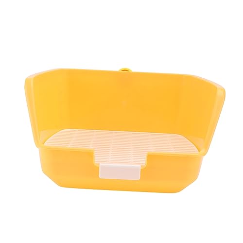 GREENADSCAPE 1stk Kaninchentoilette Badezimmer Hamster Töpfchentrainer Igel Katzentoilette Kaninchenkäfig Zubehör Anti-sprüh-urin-Toilette Haustier-toiletten-töpfchen-Trainer Yellow Plastik von GREENADSCAPE