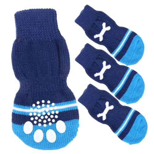 GREENADSCAPE 2 Paar Haustier Socken Austauschbare Haustiersocken Hundezubehör rutschfeste Hundesocken Welpenbedarf Kompakte Haustiersocken Haustier Hund Socken Weiche Hundesocken Navy Baumwolle von GREENADSCAPE