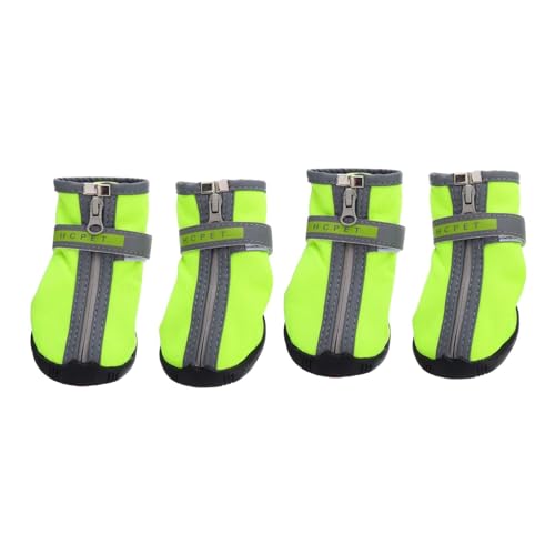 GREENADSCAPE Schneeschuhe Für Hunde 4er-Pack Haustierschuhe Schneestiefel Kurze Stiefel Nicht Grün Größe 5 von GREENADSCAPE