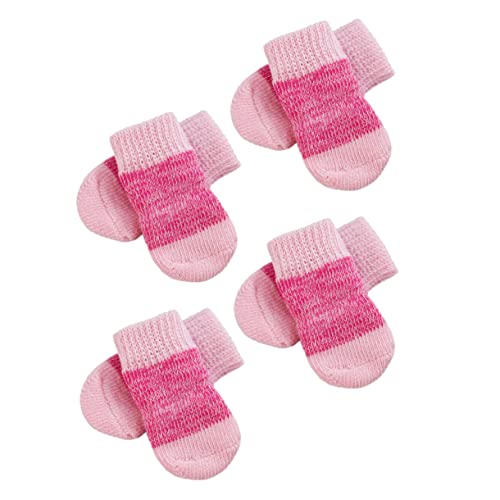 GREENADSCAPE 2 Sätze Haustier Socken rutschfeste Socke Für Haustiere Warme Socken Für Haustiere Anti-rutsch-Socke Für Haustiere Bequeme Hundesocken Bodenbekleidung Für Welpen Rosa Polyester von GREENADSCAPE