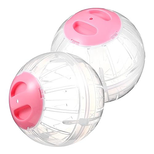 GREENADSCAPE 2 Stück Hamster Sportball Kleine Haustier Laufbälle Haustierspielzeug Meerschweinchen Hamsterball Jogging Rad Spielzeug Hamsterhaus Transparent Hamster Spielzeug von GREENADSCAPE