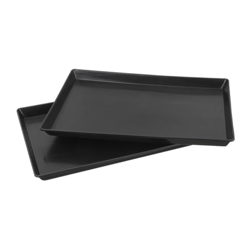 GREENADSCAPE 2St Abfallbehälter für Haustiere Haustier Tablett Hundekäfig Tablett Hundebox Tablett Haustier Toilette Tablett Hasenkäfig-Bodenschale Töpfchen für Haustiere Mülleimer Abs Black von GREENADSCAPE