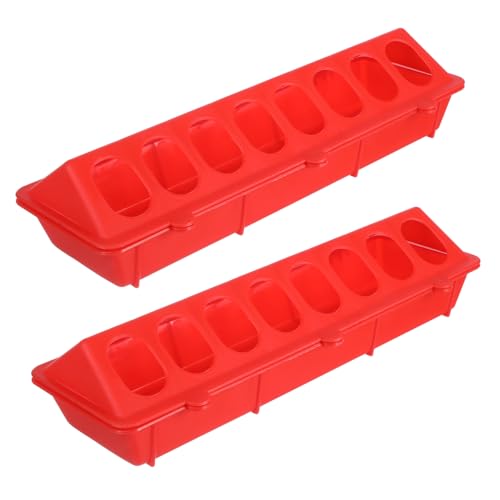 GREENADSCAPE 2pcs Keine Vogel Feeder Taube Lebensmittel Box Vogel Lebensmittel Trog Kunststoff Taube Käfig Feeder Rot Robust von GREENADSCAPE