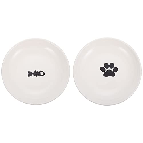 GREENADSCAPE 2pcs Hundehörungen Serviergerichte Dekorative Kätzchen Food Bowl Haustier Fütterung Schüssel Katzenschale Servieren von GREENADSCAPE