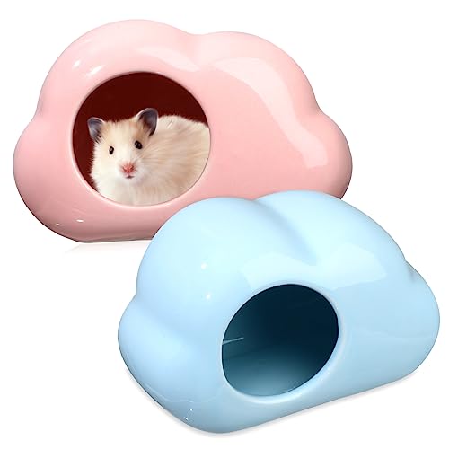 GREENADSCAPE 2st Hamsternest Aus Keramik Labyrinth Faltbares Hamstertunnel Hamsterversteck Hund Doppelt Tiere Hamsterkäfig Zwerghamsterhaus Hamsterschutzhaus Guinea Spielzeug Rennmaus von GREENADSCAPE