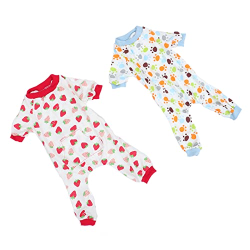 GREENADSCAPE 2st Haustier-Pyjama Entzückender Haustieroverall Weicher Welpen-Strampler Hunde-Hoodie Hündchen Hundehaustier-Shirts Weihnachtskostü Für Hunde Pyjama-Shirts Für Welpen Baumwolle von GREENADSCAPE