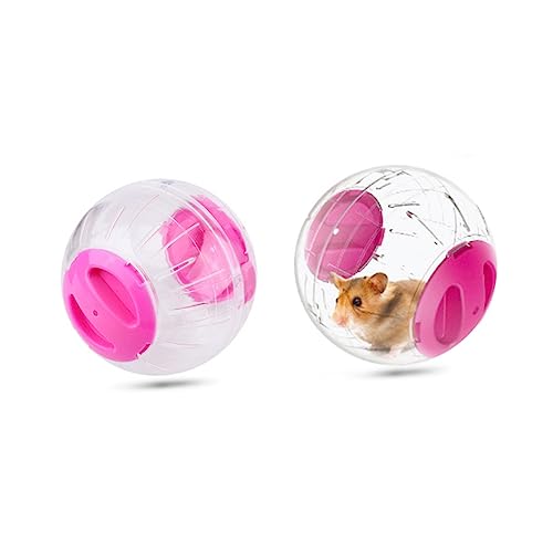 GREENADSCAPE Gymnastikball für Meerschweinchen Laufball Mini- Hamster-Laufrad für Kleintiere leise und sicher Rosa von GREENADSCAPE