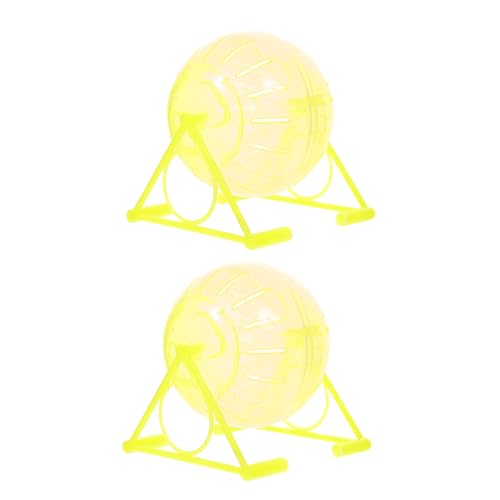 GREENADSCAPE 2st Laufender Ball Mini-tierspielzeug Trainingsbälle Für Haustiere Tiere Spielzeug Hamsterräder Hamster-Fitness-Zirkel Übungsbälle Für Haustieraktivitäten Igelrad Plastik Yellow von GREENADSCAPE