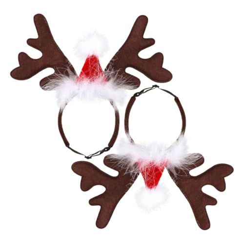 GREENADSCAPE Weihnachten Geweih Stirnband 2pcs Rot Hut Rentier Geweih Haarband Für Haustier Party von GREENADSCAPE