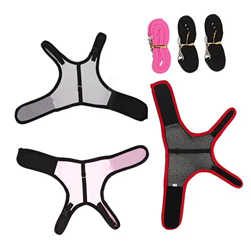 GREENADSCAPE 3 Sätze Hasenkleidung hasenkostüme Bunny Costume Hasen zubehör cat Harnesses Kleintier zubehör laufende Leine Reptil Laufweste Kaninchenweste mit Leine Sommer Hasengeschirr Netz von GREENADSCAPE