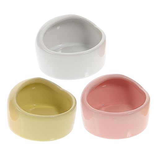 GREENADSCAPE 3er Set Keramische Futternäpfe Für Hamster Bunte Anti Biss Futter Und Wasserschalen Ideal Für Kleintiere Zufällige Farben von GREENADSCAPE