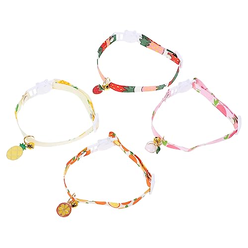 GREENADSCAPE 4 Stück Haustier Katzenhalsband pet Supplies Hunde Abreißhalsband für Welpen Halsring für Haustiere Pet-Festival-Kragen Kragen mit Obstdruck Baumwolle Polyester von GREENADSCAPE