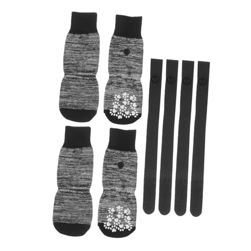 GREENADSCAPE 4 Stück Haustier Socken Haustierzubehör Kompakte Baumwollsocken Welpenbedarf Socken Für Hund Abriebfeste Hundesocken Kompakte Hundesocken Hundezubehör Reine Baumwolle Black von GREENADSCAPE