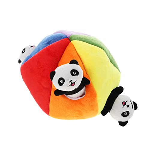 GREENADSCAPE Hunde Quietsch Plüsch Spielzeug Set 4tlg Panda Interaktives Versteckspiel Spielzeug Kauspaß von GREENADSCAPE