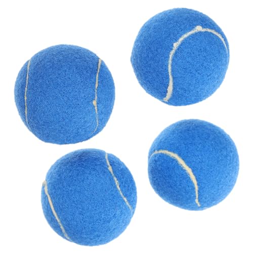 GREENADSCAPE 4 Stück Haustier-Tennis Quietschende Tennisbälle Für Hunde Kleine Bälle Für Hunde Hundetrainingsspielzeug Kauball Für Haustiere Sportspielzeug Outdoor-hundespielzeug Gummi Blue von GREENADSCAPE