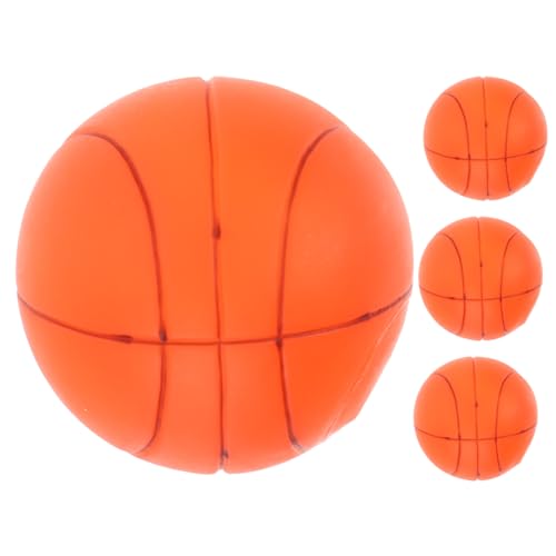 GREENADSCAPE 4 Stück Hundespielzeugball Trainingsball Für Hunde Backenzahnspielzeug Für Haustiere Geburtstagsgeschenk Für Den Hund Kauspielzeug Für Den Haushalt Puffball Orange Gummi von GREENADSCAPE