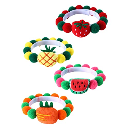 GREENADSCAPE 4 Stück Obsthalsband für Haustiere Ballhalsband für Katzen Haustierhalsband mit Fruchtbällchen geldgeschenke Weihnachten weihachtsgeschenk Haustier Katzenhalsband Kätzchen-Kragen von GREENADSCAPE