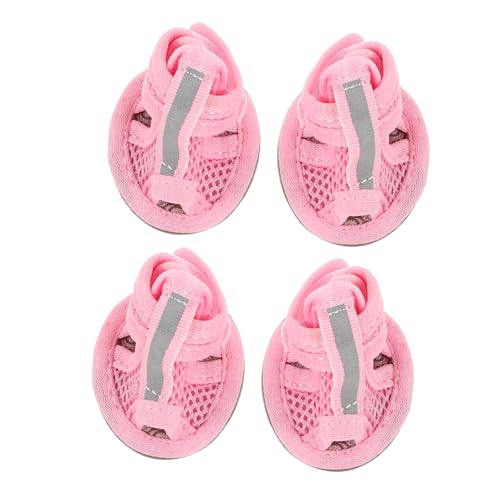 GREENADSCAPE 4 Stück Sommer Atmungsaktive Hundestiefel Aus Mesh Rosa Anti Rutsch Turnschuhe Für Haustiere Größe 2 Ideal Für Outdoor Aktivitäten Und Pfotenschutz von GREENADSCAPE