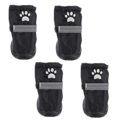 GREENADSCAPE 4 Stück wasserdichte Haustierschuhe Haustierstiefel Schuhe Schutz Atmungsaktive Hundeschuhe Wasserabweisende Hundeschuhe Wärmende Hundeschuhe Hundesocken Schuhe Regen von GREENADSCAPE