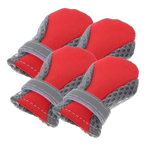 GREENADSCAPE 4pcs Mesh Hundeschuhe Atmungsaktive Hundeschuhe Haustierschuhe Nicht -Slip -Pfoten -beschützer von GREENADSCAPE