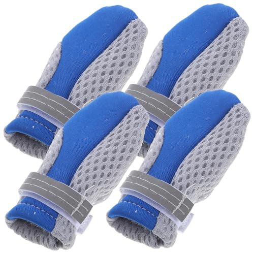 GREENADSCAPE 4pcs Mesh Hundeschuhe Atmungsaktive Hundeschuhe Haustierschuhe Nicht -Slip -Pfoten -beschützer von GREENADSCAPE