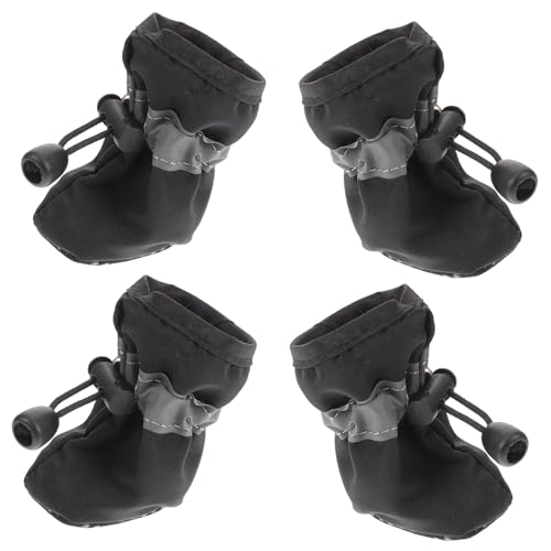 GREENADSCAPE 4pcs Schutzhochschuhe Winter Hundestiefel Nicht Überrutschen Hundeschuhe Hunde Haustierschuhe Schutz Klein Klein von GREENADSCAPE