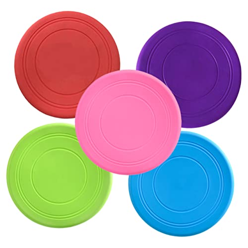 GREENADSCAPE 5er Set Hundefrisbee Interaktive Wurfdiscs Für Hunde Kauspielzeug Für Welpen Schwimmfähige Outdoor Spielzeuge Und Pink von GREENADSCAPE