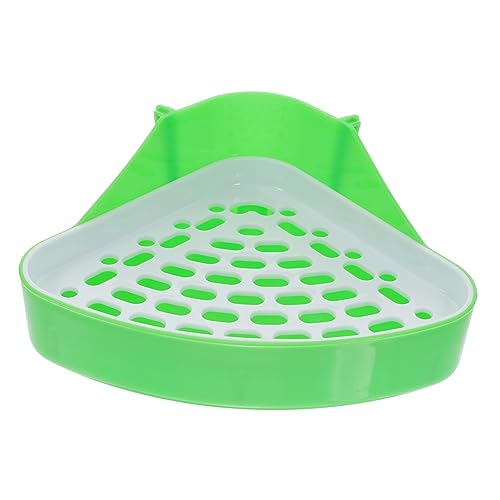 GREENADSCAPE Dreieckiges Toilettentöpfchen Kaninchentoilette Frettchen Bettwäsche Haustier-toiletten-töpfchen-Trainer Häschen-trainingstoilette Kleine Tiertoilette Tierstreu Abs Green von GREENADSCAPE