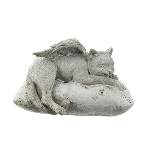 GREENADSCAPE Engel Katze Ornamente Gedenkkatzenengel Gedenksteine ​​für Haustiere Engel Cherub Katzengarten katzenangel Katzen Angel Katze Denkmal Engel Haustier Gartenverzierung aus Harz von GREENADSCAPE