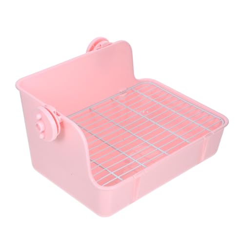 GREENADSCAPE Etagenhäschen Toilette Hasentöpfchen für den täglichen Gebrauch Kaninchen-Zubehör Hamster klo kaninchentoilette Hasentoilette aus Plastik abnehmbares Häschen-Töpfchen Rosa von GREENADSCAPE