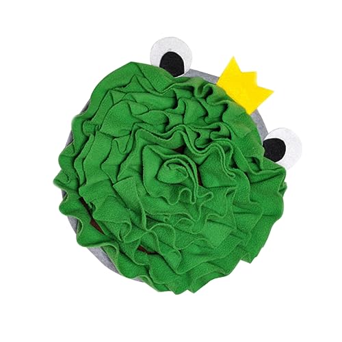 GREENADSCAPE Frosch-schnüffelpad Welpen Schnüffelmatte Lebensmittelspielzeug Haustier Langsam Schnüffeldecke Für Hunde Kauspielzeug Schnüffelkissen Für Welpen Schnüffelkissen Für Hunde Plüsch von GREENADSCAPE