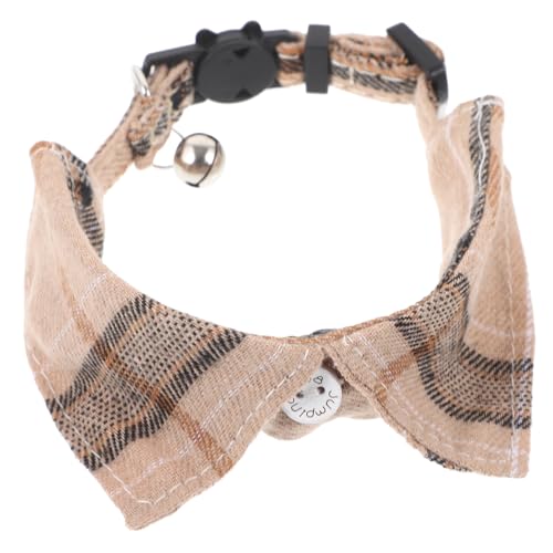 GREENADSCAPE Für Haustiere Katzenhalsbänder Für Mädchenkatzen Kätzchen-Kragen Süßes Katzenhalsband Verstellbare Hundehalsbänder Schickes Katzenhalsband -Outfit Tuch Light Brown von GREENADSCAPE