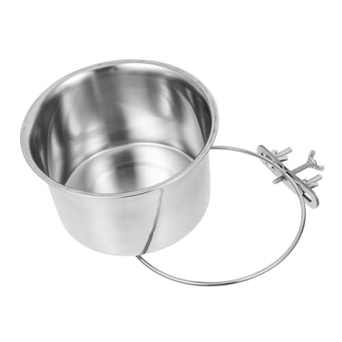 GREENADSCAPE Hängender Hundenapf Hundekäfig Wassernapf Futterspender Schüssel Haustier Hundenapf Mit Halterung Zwinger Großer Hundenapf Hundefutter Wassernapf Silver Rostfreier Stahl von GREENADSCAPE