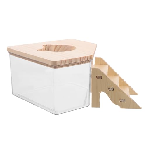 GREENADSCAPE Große Hamster Sand Bad Box Haustier Badezimmer Rampe Abnehmbarer Deckel Sicher Für Rennmäuse Chinchillas von GREENADSCAPE