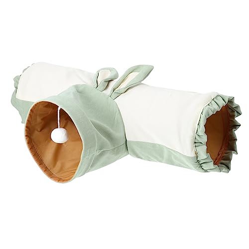 GREENADSCAPE Hamster Tunnel Kaninchen warmes Nest Kitten-Röhrentunnel Spielzeuge Hasen Tunnel nager Spielzeug Chinchilla-Spielzeug Haustier kleine Tiere nisten Kaninchenschlafbett Stoff Green von GREENADSCAPE